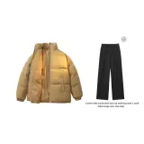 Светлый армейский зеленый хлопковый пуховик (в комплекте с повседневными штанами)