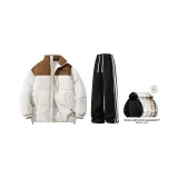 Комплект одежды (Пальто цвета экрю + Черные штаны) с Свитшотом