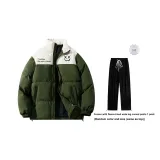 Армейский зеленый (в комплекте с флисовой подкладкой, широкие штаны, повседневные штаны)