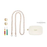 Белый, кожа, цепочка, 90 см