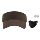 23H026 Темно-коричневая шапка с визором + черная маска для лица