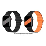 Яблоко Силиконовый ремешок - Полночный черный * Черный и оранжевый