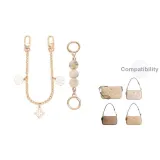 [Золотистый] Молочный Жемчужный+Камелия Декоративная Цепь 30 см