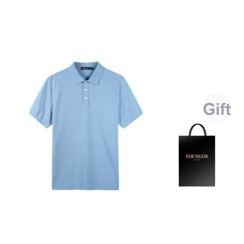 YOUNGOR Light Blue Men's Polo