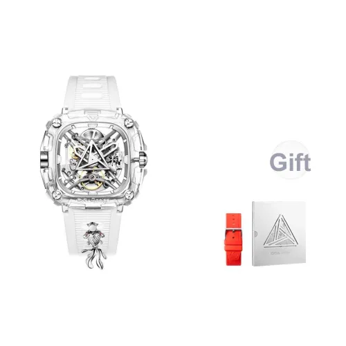 CIGA Design Автоматический Механический Механизм Силиконовый Ремешок Часы Унисекс Черепный Циферблат