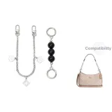 [Серебряный] Черный жемчуг + Камелия Декоративная цепь 30 см