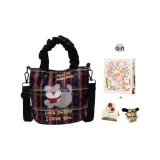 Клетчатый щенок + сумка для покупок + карта + подвеска в виде щенка