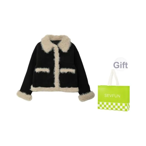 7 SEVFUN Черный Женский пуховик