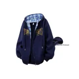 Темно-синий - Синяя клетка [Утолщенная флисовая подкладка]