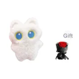 Большой-Глазый Белый Кот-Бесплатно Сохранённый Цветочный Дизайн