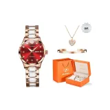 Керамика Ремешок Розовый Корпус Красный Циферблат