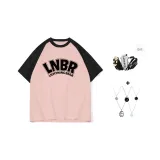 Розовый и черный (с модным ожерельем)