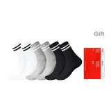 6 упаковок (Черный с белым барной стойкой 2 + Серый с белым принтом 2 + Белый с черной барной стойкой 2)