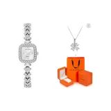 Перламутровая раковина Белый [Апельсин Коробка "Сердцебиение" + Счастливый Клевер четырехлистный Ожерелье]