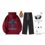 Красный флисовый утепленный комплект (включает модное ожерелье + сумку через плечо)