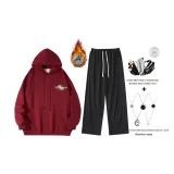 Красный утолщенный комплект с флисовой подкладкой (включает модное ожерелье + сумку через плечо)