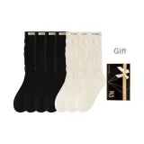 Чёрный 4, Белый 3, Голень Свободные носки (7 упаковок)