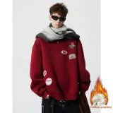 Флисовая подкладка, ангора, красный