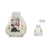 Куртка цвета экрю (в комплекте с высококачественным бело-серым свитшотом с фотокемией)