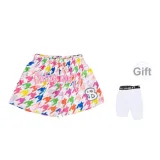 Multicolor Houndstooth Pink Letter High-Elastic Pants  
Многоцветный Гусиная лапка Розовый Буква с Высоким Эластиком Брюки