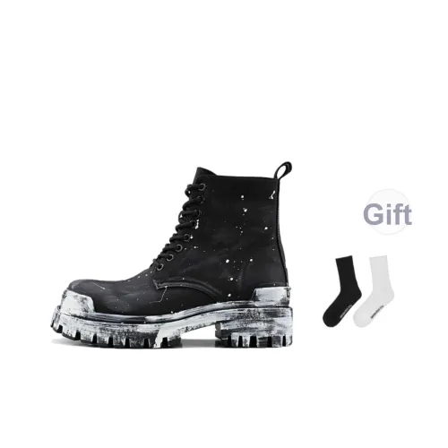 HANQIAORIJI Heavy industry series Короткий Мартин Boot 5cm Мужской Черный