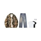 Комплект (Cat Lover + Винтажные синие джинсы) с бесплатной футболкой