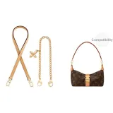 [Двухкомпонентный комплект] Тонкий плечевой ремень 60 см + декоративная цепочка с четырехлистным клевером 37 см