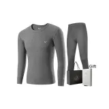 Мужской комплект с круглым вырезом (темно-серый), 100% хлопок, антибактериальный, мягкий / в комплекте сумка для покупок