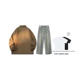 Комплект (Хаки топ + Желтые грязные штаны) (Включает рубашку с коротким рукавом)