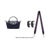 Темно-синий, серебристая пряжка, 94 см (Первый слой: кожа, голова + цвет холста) + [Без перфорации] Набор