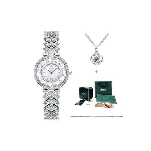 DOM Женские часы Quartz Women's Watch Кварцевый механизм Ремешок из нержавеющей стали Часы с женским дизайном Серебристый циферблат