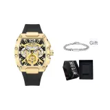 MN8112 Золото Черный [Модный Бренд Коробка + Кубинский Браслет]