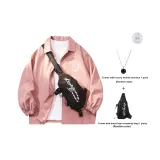 Розовый (в комплекте с сумкой через плечо + ожерельем)