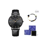 Черный циферблат, черный ремешок (оригинальная коробка) + ожерелье