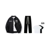 Комплект одежды (Черный топ + Черные повседневные штаны) с футболкой