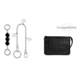 [Black Two-Piece Set] Черная цепь с бисером-удлинителем + декоративная цепь (в комплекте с пружинным кольцом)