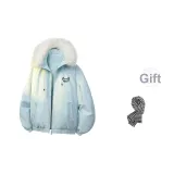 Детский синий [белый бархат] бесплатный шарф с узором "гусиная лапка"