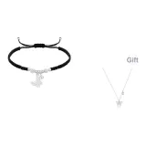 Браслет "Бабочка Колокольчик" черного цвета + подарочный комплект ожерелья