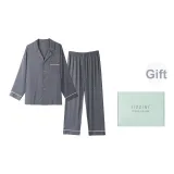 [Подарочная коробка комплект] Глубокий свет, клетка, мужской комплект с длинными рукавами