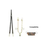 Коричневый плечевой ремень 90 см-120 см (регулируемый) + цветочная декоративная цепь