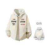 Ecru (1099 Thermal Cotton Down Jacket, Free White Photinia Gray Sweatshirt)  
Экрю (1099 Тёплый хлопковый пуховик, Бесплатно белый Фотиния серый свитшот)