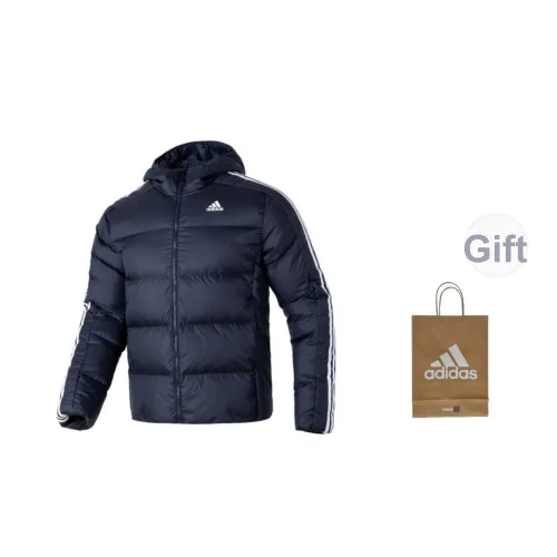 Adidas Essentials Темно-синий Пуховик + Сумка для покупок Унисекс Пуховые куртки