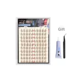 Коричневый, бабочка, девичий, 100 штук [Клей + профессиональные изогнутые щипцы для носа]