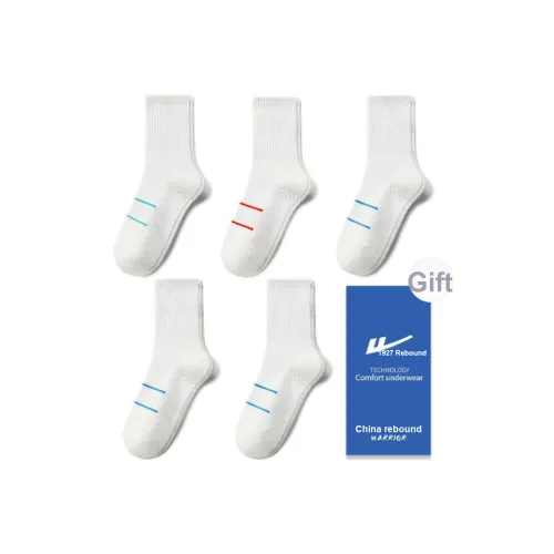 Warrior 1 White Green, 1 White Red, 3 White Blue [5 Pack] Мужские носки до колена