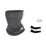 Темно-серый шарф + черные охлаждающие рукава