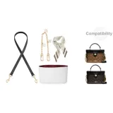 [Рекомендация * Подмышка Тонкий Плечевой ремень Полный комплект] Тонкий плечевой ремень черный 67 см + водонепроницаемый вкладыш + декоративная цепь 30 см + бежевый шелковый шарф