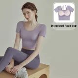 Комплект одежды (Фиолетовый топ + Серые штаны)