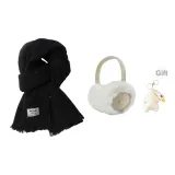 Черная луна Свет + Хаки Наушники — меховые капюшоны