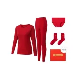 Женский, процветание, 100% хлопок, коробка (термальный комплект + носки + трусы)