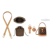 [Набор] 1,1 см широкий Медовый парафин Цвет Плечевой ремень 60 см + Нейлоновая коричневая внутренняя подкладка * Бесплатная противозносная пряжка